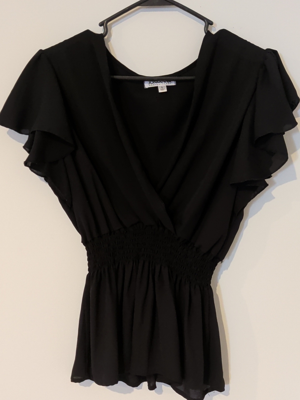 Jon & Anna Black Ruffle Sleeve Blouse